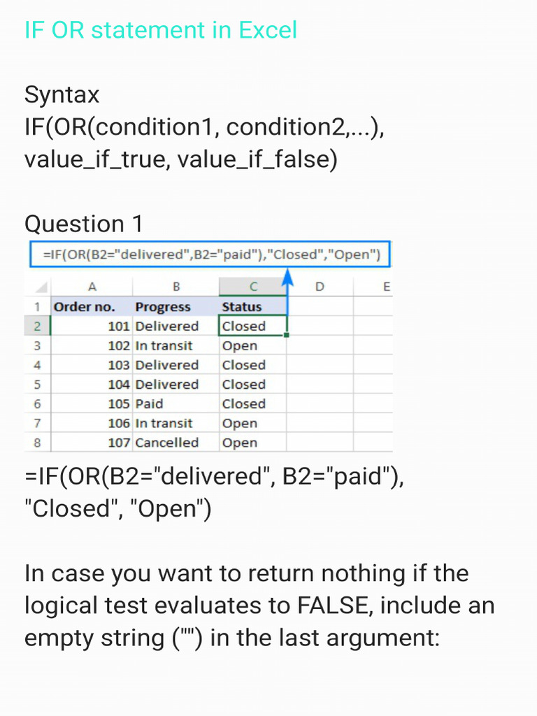 Excel If Or Examples