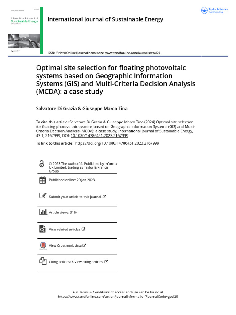Optimal Floating PV Site Selection Using GIS | PDF | Photovoltaics ...
