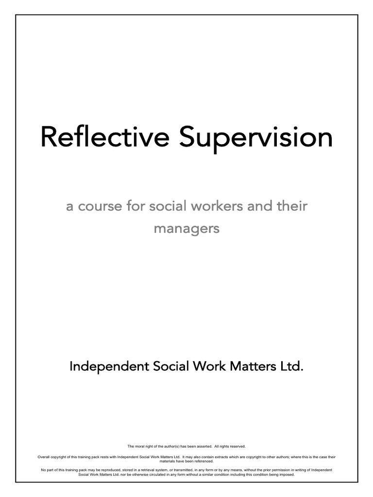 Reflective Supervision 1 Day Training Booklet | PDF | Attachment Theory ...