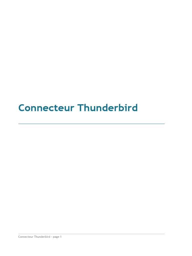 Installation et configuration du connecteur Thunderbird | PDF ...