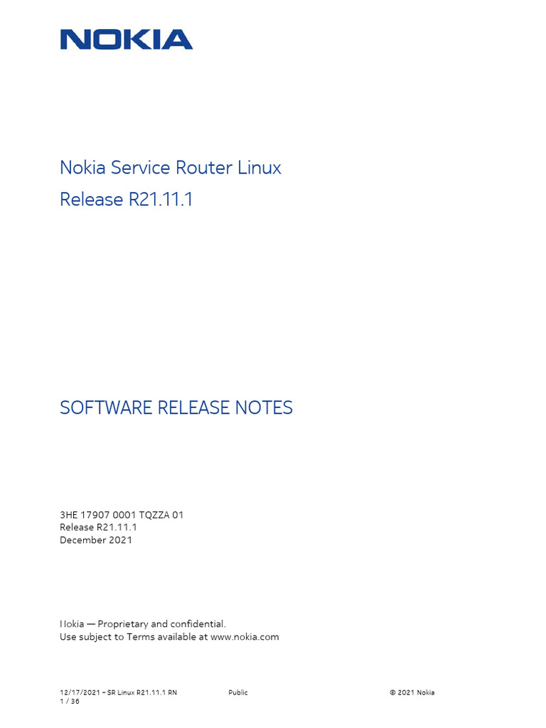 3HE17907000101 - V1 - SR Linux R21.11.1 Release Notes | PDF ...