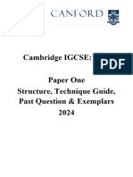 Paper One Technique and Past Questions 2024 UPDATE