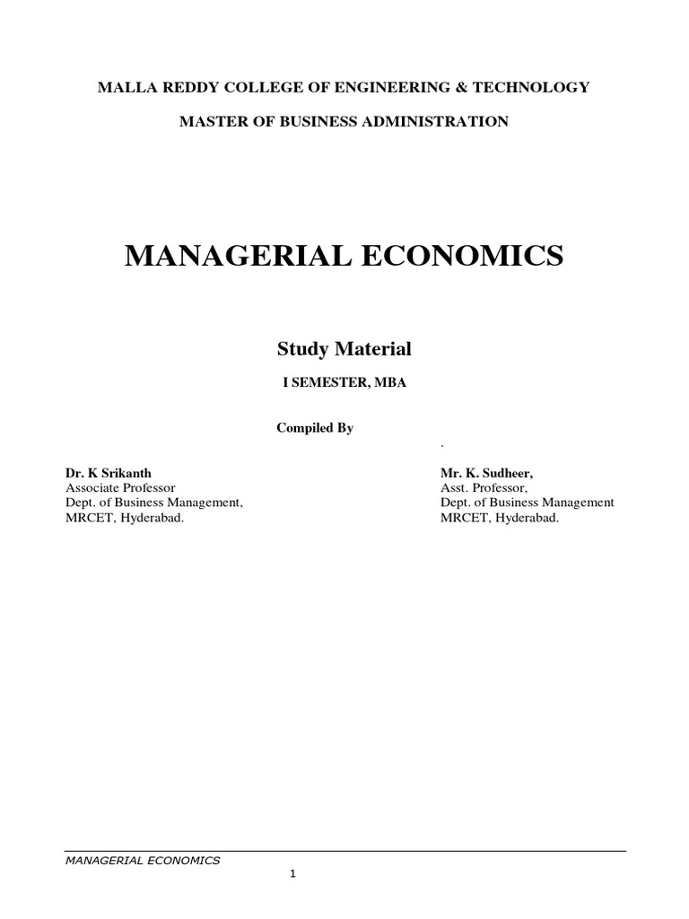 Me Final Digital Notes | PDF | Demand | Economics
