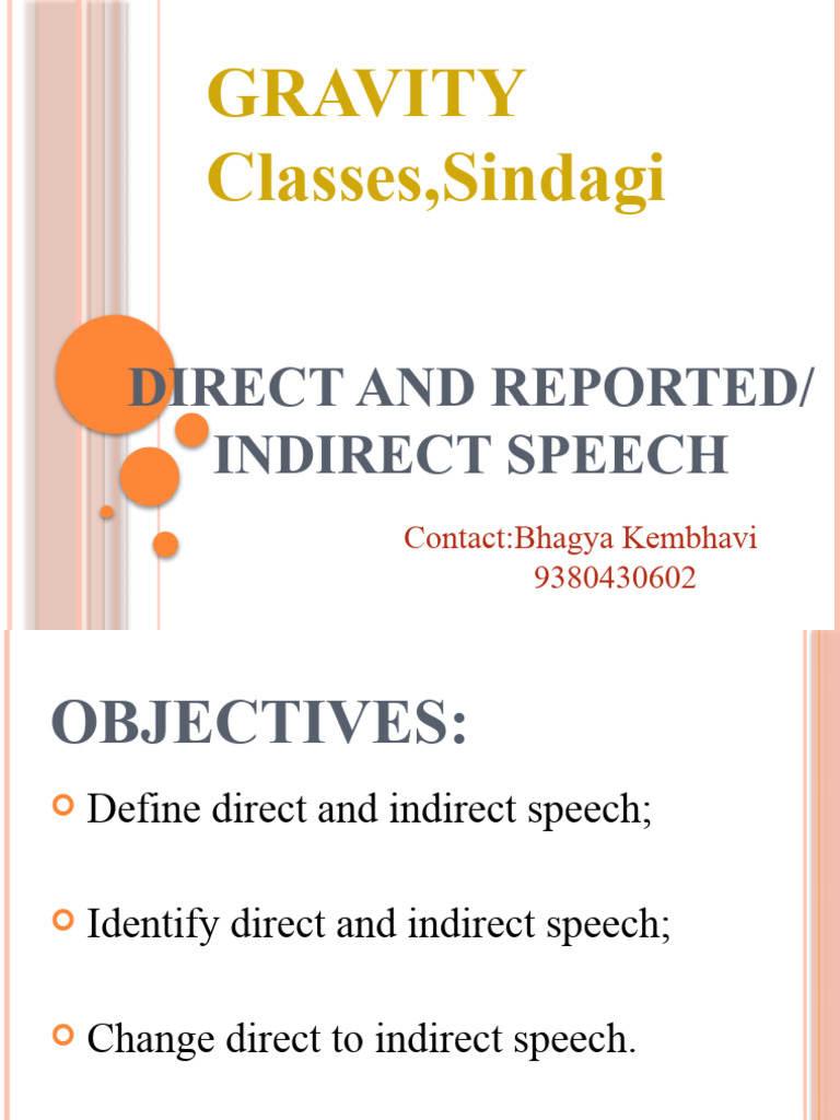 Direct and Indirect Speech Guide | PDF | Grammatical Tense | Linguistic ...