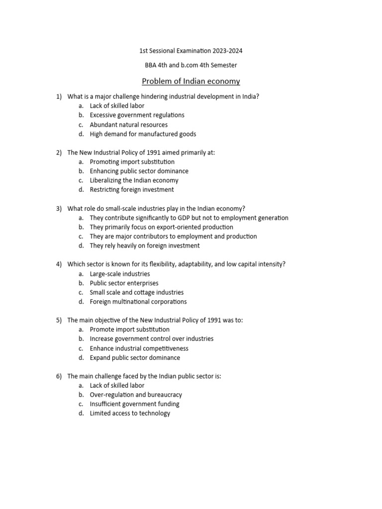 quiz-pie-pdf-industrial-policy-economy-of-india