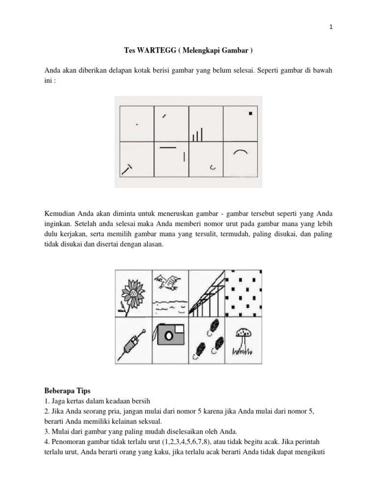 Tips Mengerjakan Tes Psikotes Wartegg | PDF | Karier & Perkembangan ...