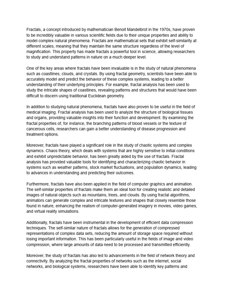 Fractals Pdf Fractal Chaos Theory