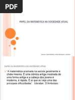 papel da matemática na sociedade atual