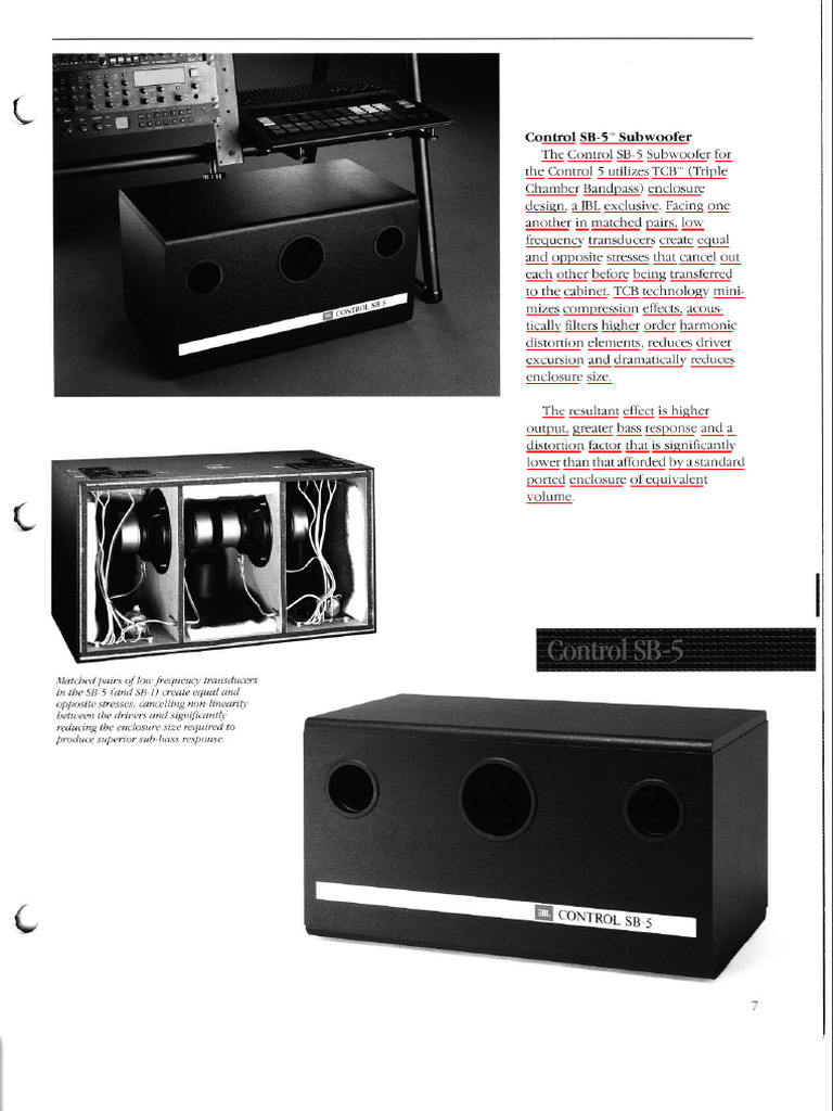 Control SB-5 Subwoofer Overview | PDF