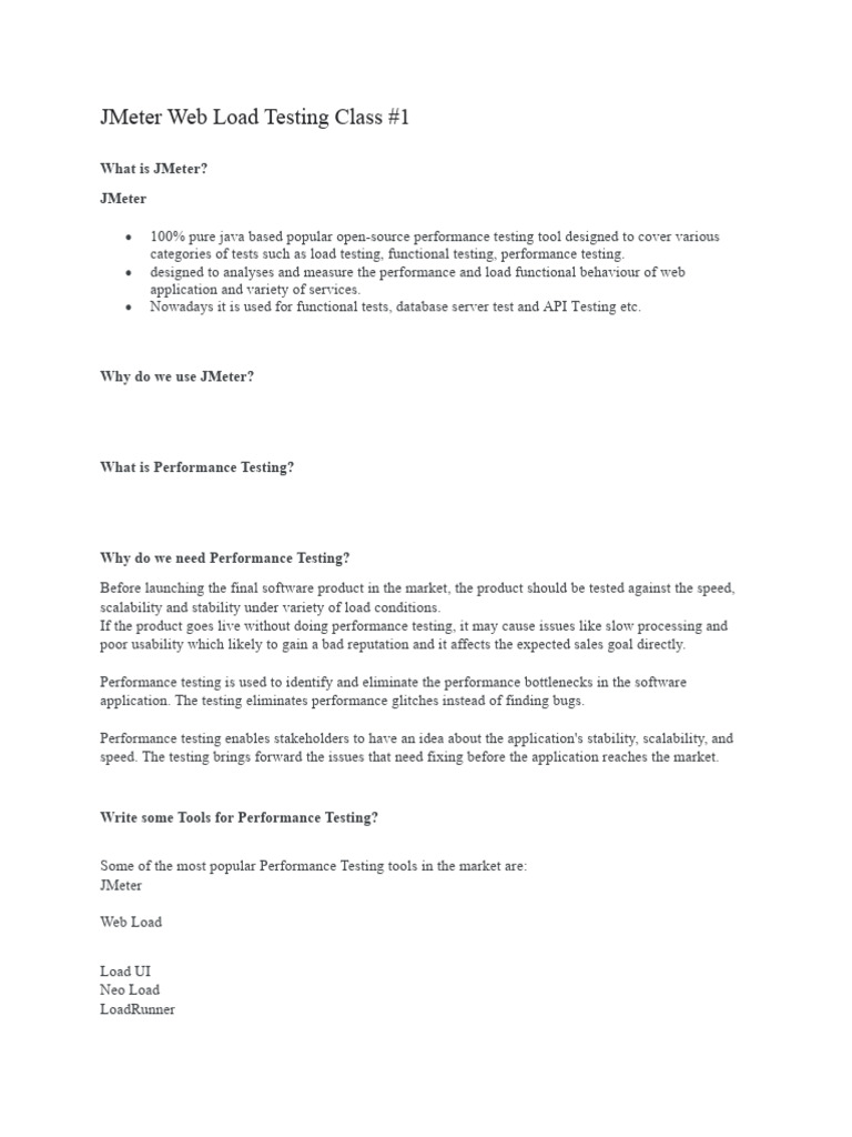JMeter Performance Testing Overview | PDF | Software Engineering ...