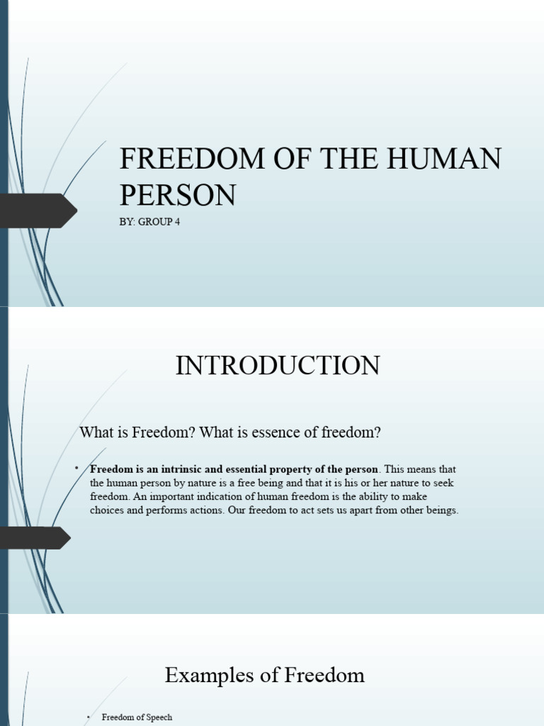 Freedom of The Human Person | PDF | Discrimination | Free Will