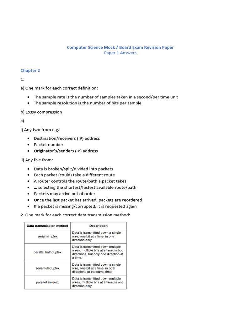 Computer Science Exam Revision Guide | PDF | Computer Data Storage ...