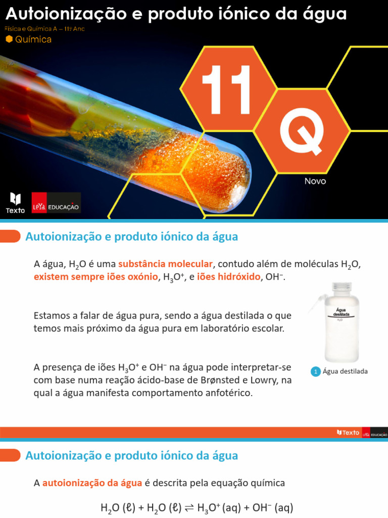 Autoionização e Produto Iônico da Água | PDF | Ph | Reações químicas