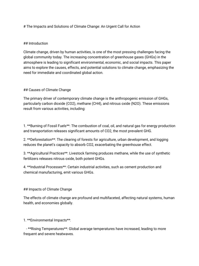 The Impacts of Climate Change | PDF | Climate Change | Greenhouse Gas