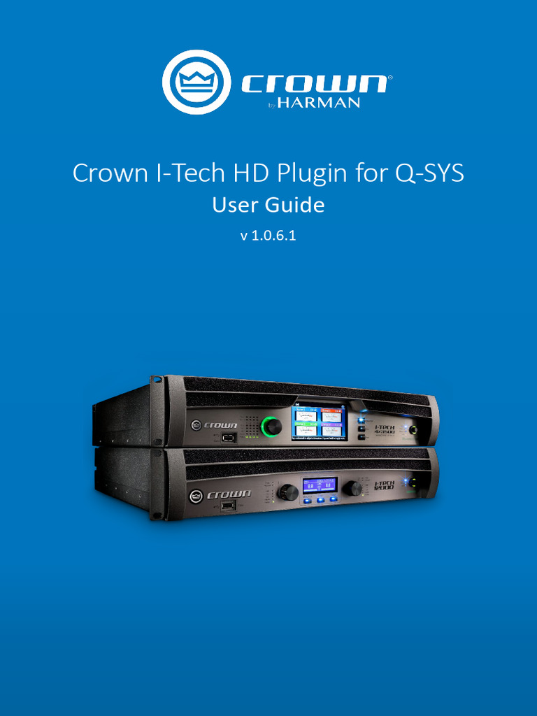 Crown I-Tech Plugin For Q-Sys User Guide 1.0.6.1 | PDF | Amplifier ...