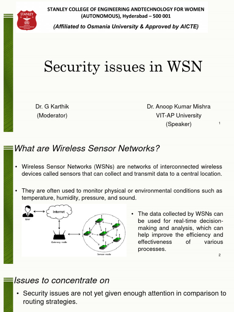 Security Challenges in Wireless Sensor Networks | PDF | Wireless Sensor ...