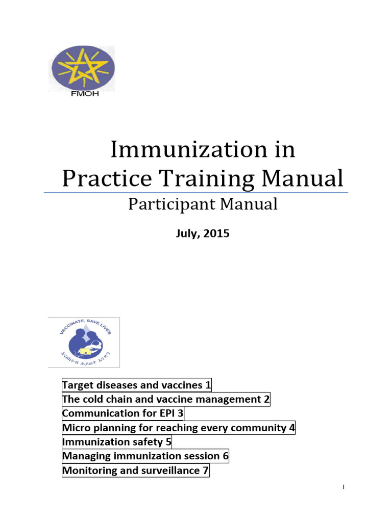 Immunization In Practice Training Manual Pdf