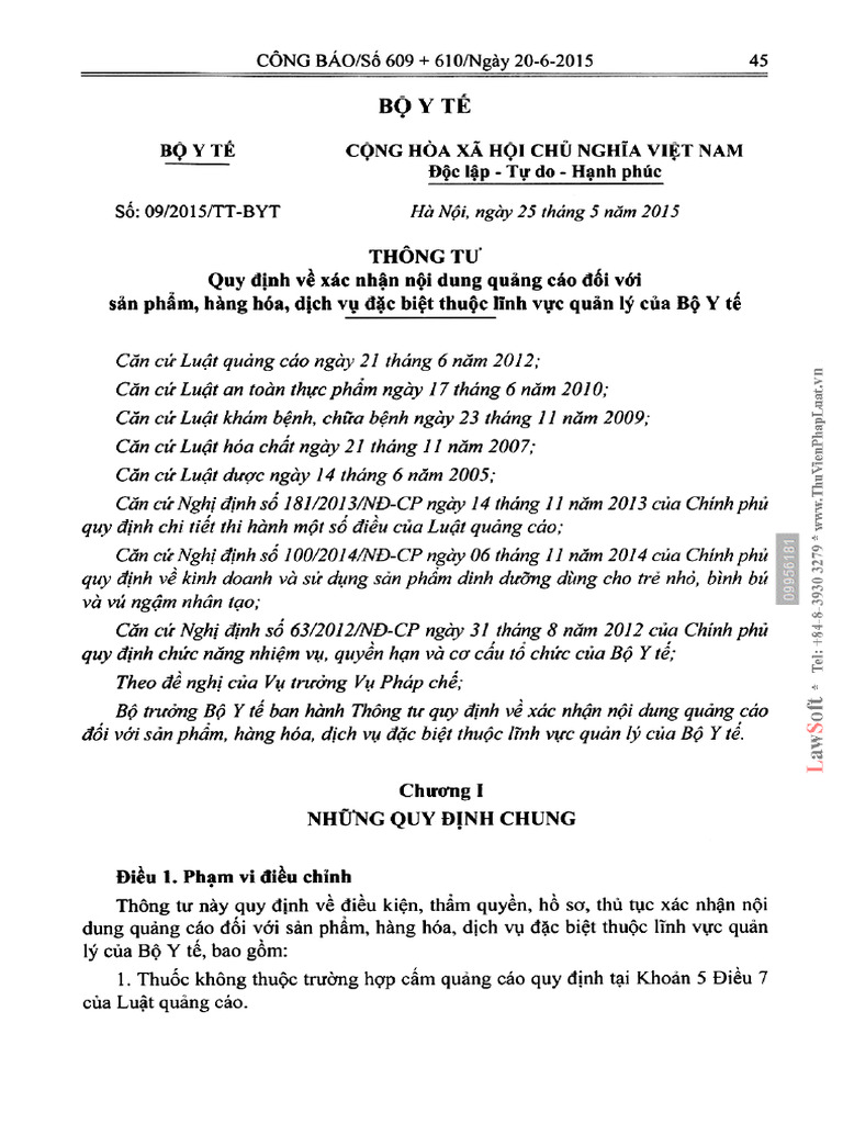09 2015 TTByT Quy Định Về Quảng Cáo Thuốc PDF
