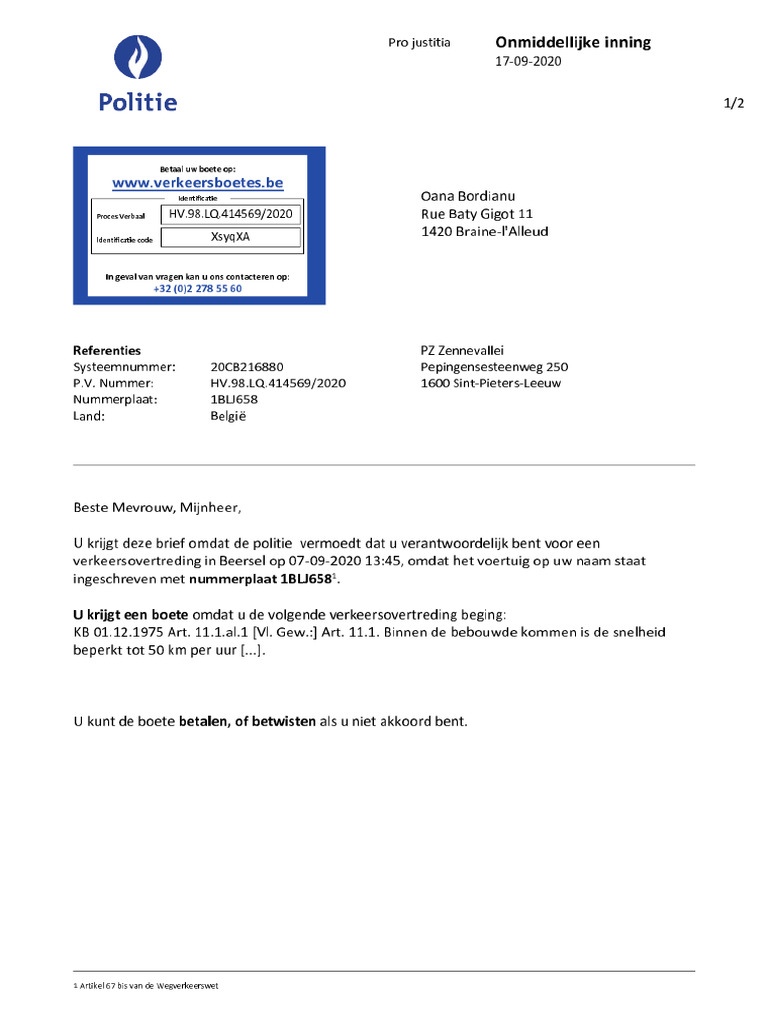 Amende Routiere | PDF