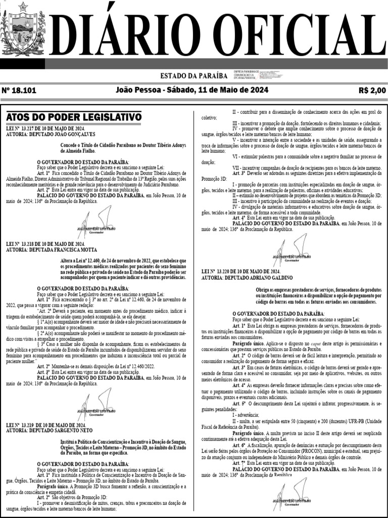 Diario Oficial 11-05-2024 Portal | PDF | Educação Especial | Transtorno ...