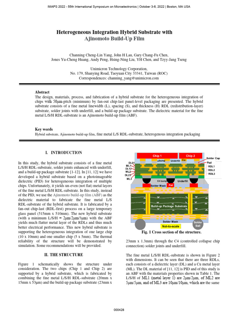 Ajinomoto Build-Up Film Hybrid Substrate | PDF | Creep (Deformation ...