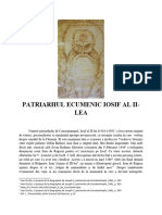PATRIARHUL ECUMENIC IOSIF AL II-LEA-Lacătușu Marius Alexandru
