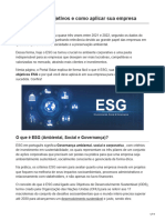 ESG o Que É Objetivos e Como Aplicar Sua Na Empresa