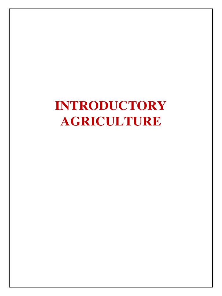 Introductory Agriculture Pdf Stone Age Agriculture