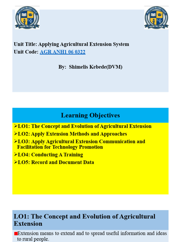 Agricultural Extension System Overview | PDF | Communication | Information