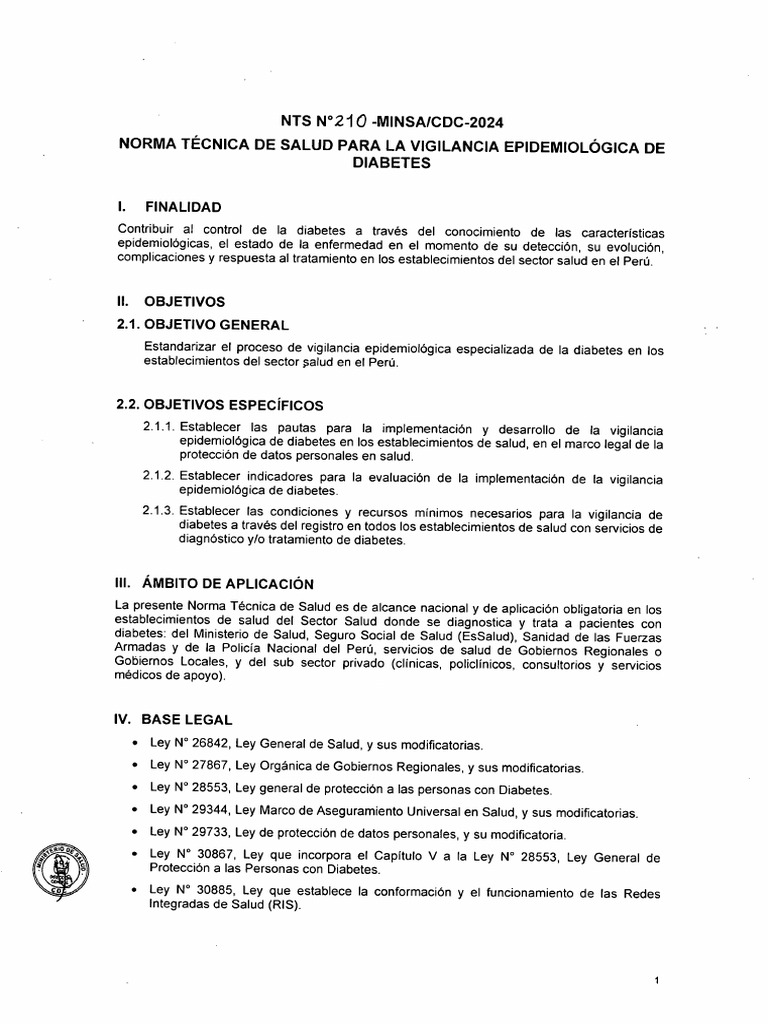 Norma Tecnica Pie Diabetico Descargar gratis PDF Diabetes Índice