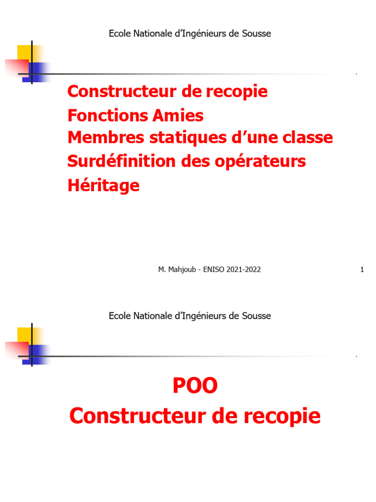 Constructeur de recopie en C++ | PDF | Constructeur (programmation ...