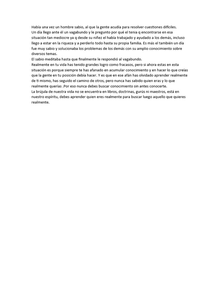 Había Una Vez Un Hombre Sabio PDF Relaciones personales, crianza