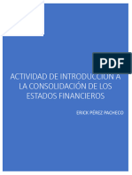 Actividad de Introducción A La Consolidación de Los Estados Financieros