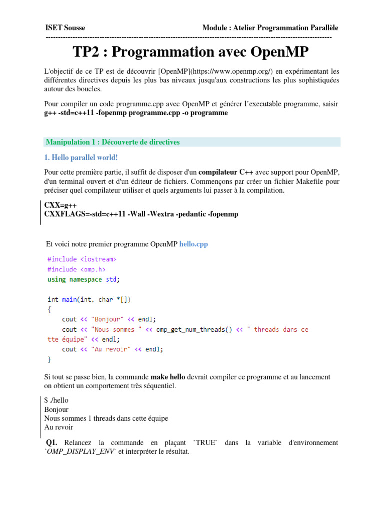 Introduction à OpenMP en C++ | PDF | Thread (informatique ...