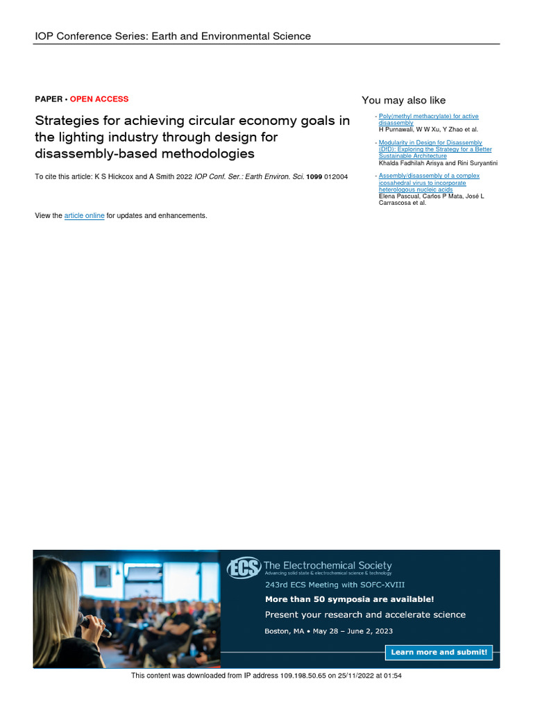 Circular Economy in Lighting Design | PDF | Life Cycle Assessment ...