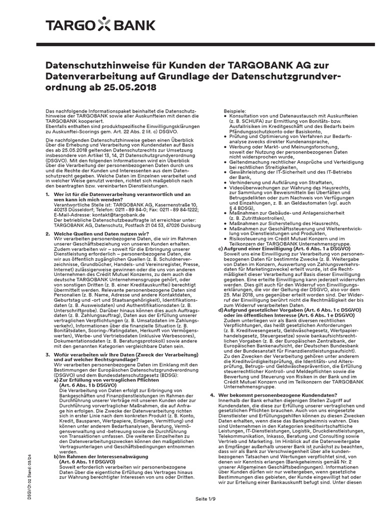 Informationsblatt TB Schufa Buergel Infoscore Creditreform AG PDF