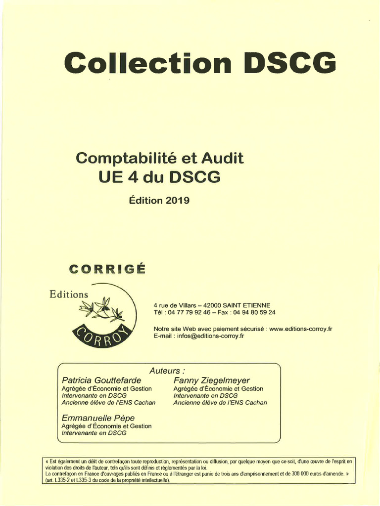 Corrigé Corroy 2019 UE 4 | PDF
