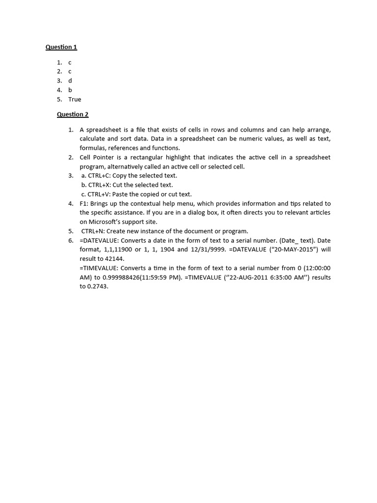 Spreadsheet Basics and Functions Guide | PDF | Spreadsheet | Worksheet