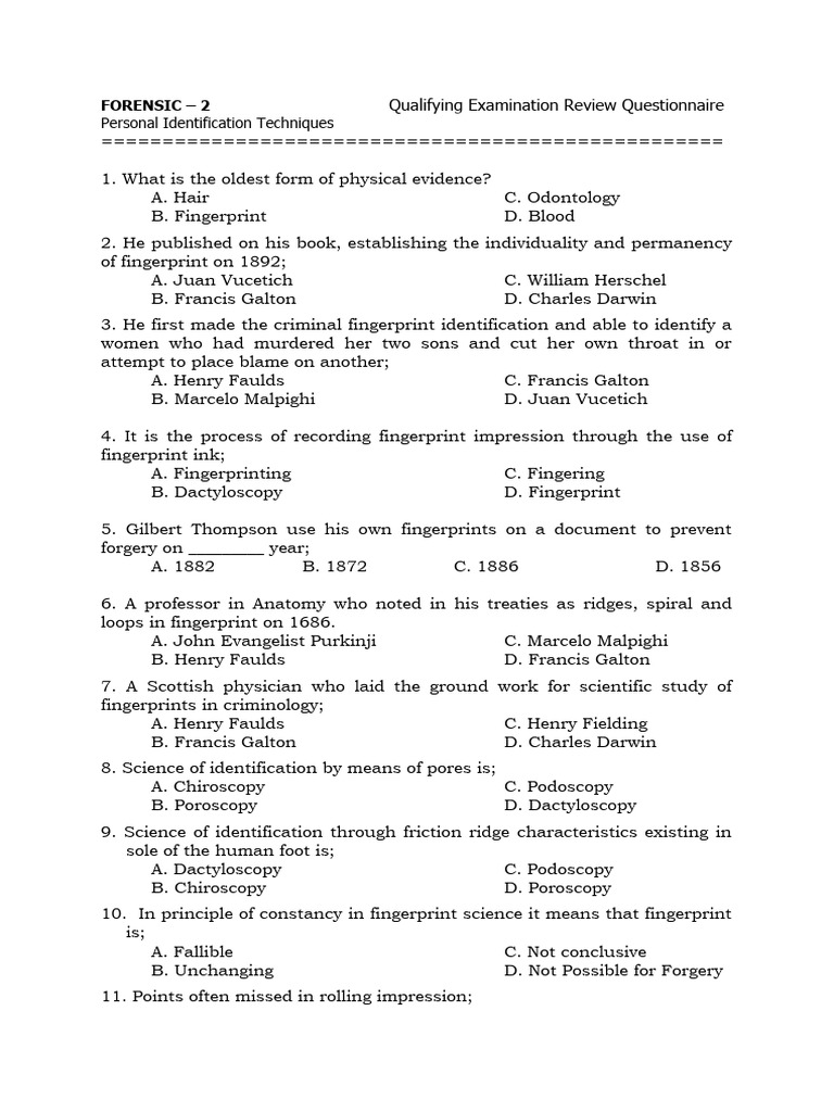 Personal Identification 2 | PDF | Fingerprint
