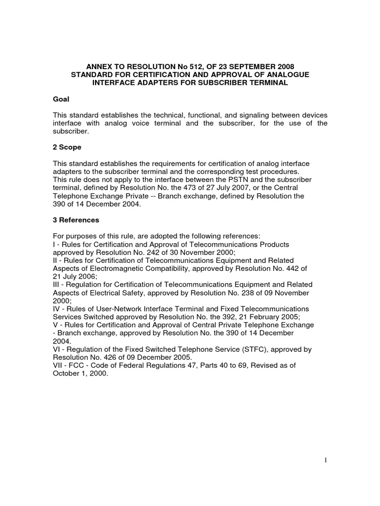 Resolution 512 | PDF | Electrical Impedance | Signaling ...