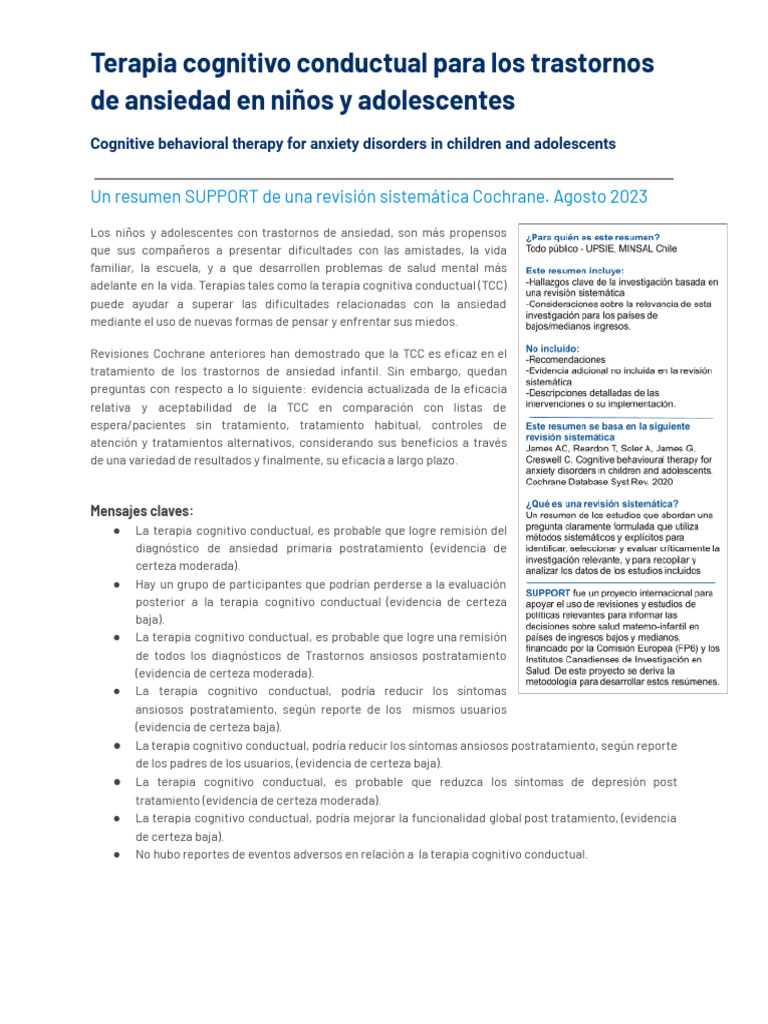IV - Terapia Cognitivo Conductual para Los Trastornos de Ansiedad en ...