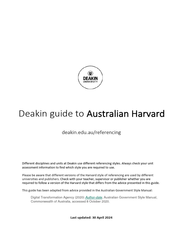Deakin guide to australian harvard pdf digital object identifier