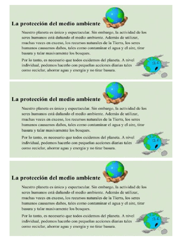 La Protección Del Medio Ambiente | PDF