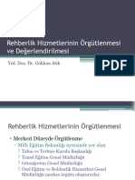 Rehberlik Hizmetlerinin Orgutlenmesi