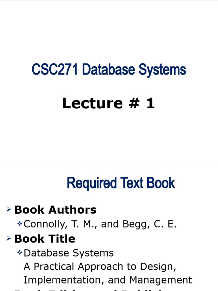 COMP303 Lecture 01 - 153927 | PDF | Databases | Relational Database