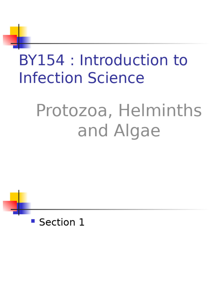 Infection Science: Protozoa, Helminths, Algae | PDF | Plasmodium | Protozoa