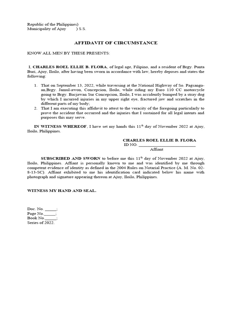 Affidavit of Circumstance | PDF