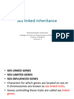 Sex Linked Inheritance: Mustansiriyah University College of Science/ Department of Biology Course: Genetics