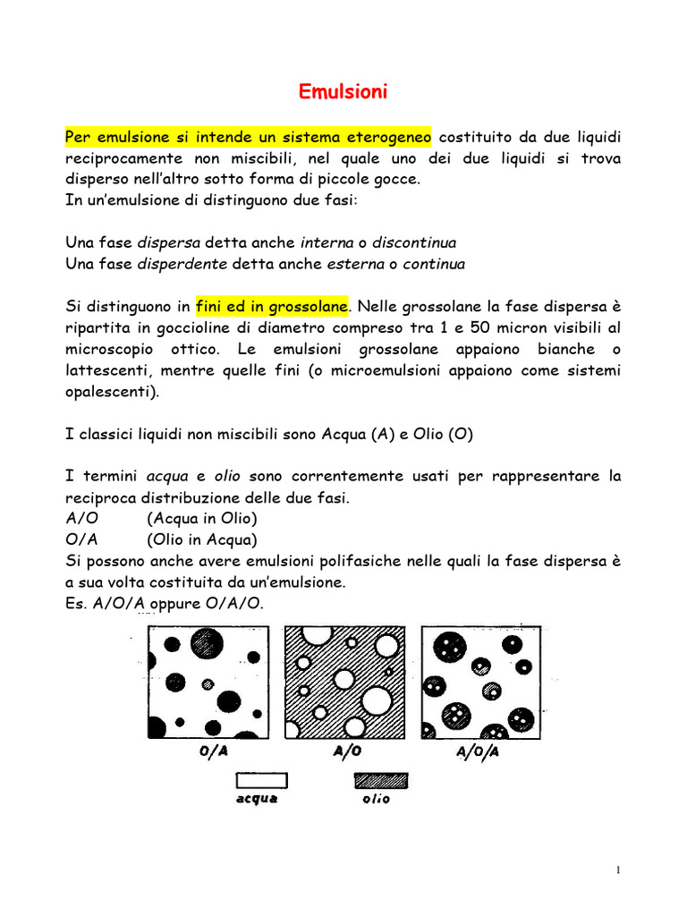 Emulsioni | PDF