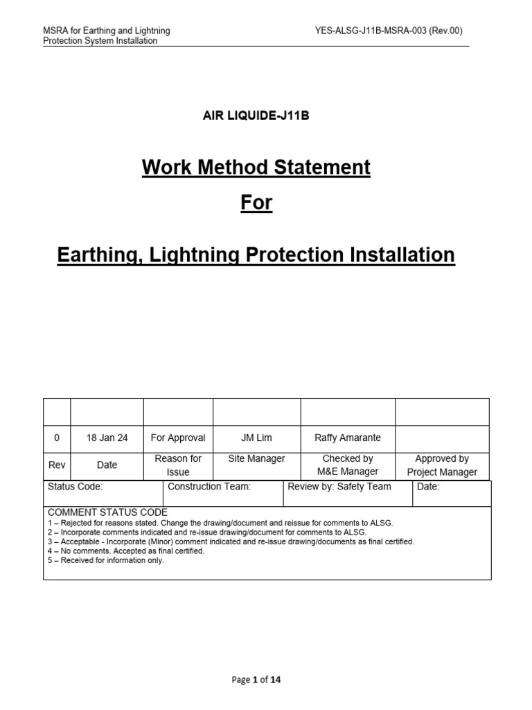 Earthing and Lightning Protection MSRA | PDF | Drilling | Housekeeping